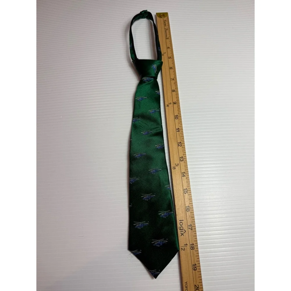 Nordstrom Green Helicopter‎ Print Tie Silk Necktie Business Career